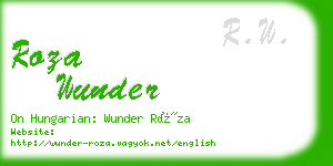 roza wunder business card
